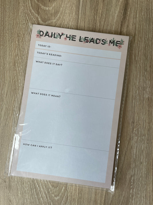 Daily He Leads Me Notepad